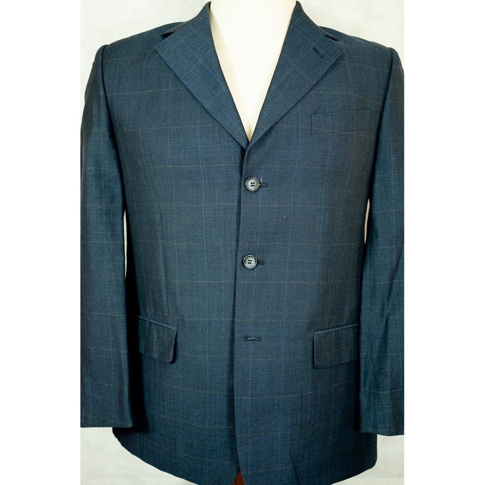 NEW Banzalini Milano Linen & Wool Dark Blue Sport Coat Made in Italy 36R